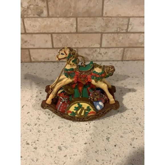 Merry‎ Christmas Rocking Horse San Francisco Music Box  Fb - Picture 1 of 5